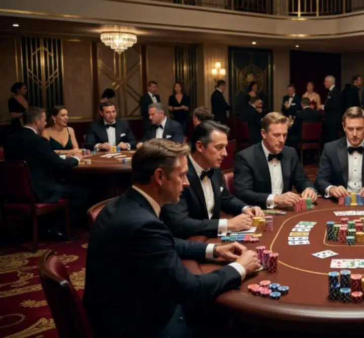 Players at an Australian offline poker tournament in a premium venue