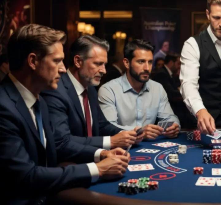 Blackjack dealer dealing cards with spectators watching