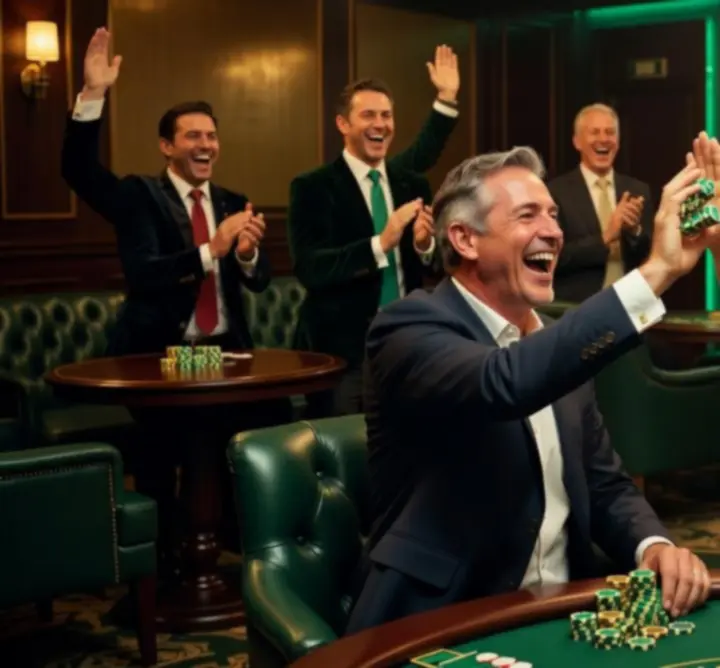 Community members celebrating at a Card Play AU poker and blackjack event