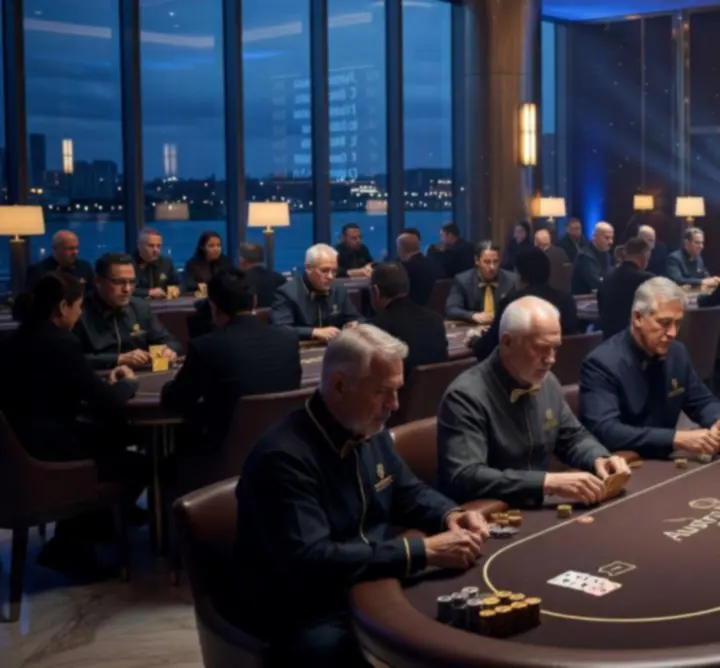 Tournament poker tables arranged in a premium Australian venue